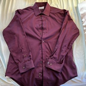 Calvin Klein Cotton Herringbone Slim Fit Dress Shirt